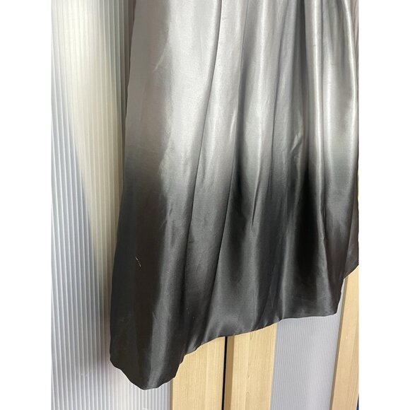 White House Black Market Silk Strapless Women's Dress Size 4 Silver Ombré Party - Picture 3 of 7
